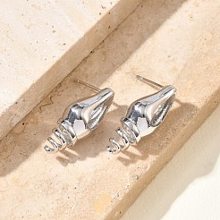 Brass Stud Earrings for Women&nbsp;EJEW-A167-02D-P