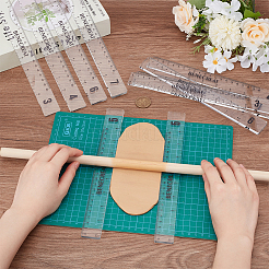 Rectangle Acrylic Rolling Mud Stick Guide Rule&nbsp;AJEW-WH0554-56