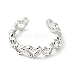 Non-Tarnish 304 Stainless Steel Heart Wrap Open Cuff Ring&nbsp;RJEW-C040-01P