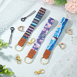 Printed Polyester Ribbon Wristlet Keychain&nbsp;KEYC-BC0001-03B