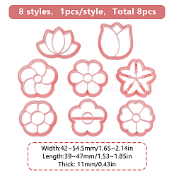 8Pcs Flower PP Plastic Cookie Cutters&nbsp;DIY-HY0002-81