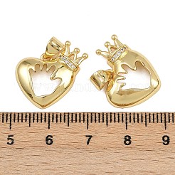 Brass Micro Pave Cubic Zirconia Pendants&nbsp;KK-A269-15G