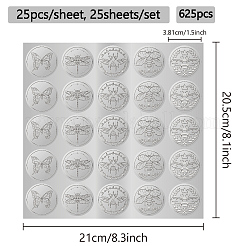 24 Sheets Silver Foil Paper Picture Stickers&nbsp;STIC-WH0031-003