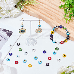 100Pcs Handmade Evil Eye Lampwork Beads&nbsp;LAMP-SP0001-05