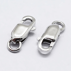 Anti-Tarnish Rhodium Plated 925 Sterling Silver Lobster Claw Clasps&nbsp;STER-K167-075C-P
