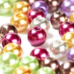 300Pcs 6 Colors Halloween Theme Baking Paint Glass Pearl Round Beads&nbsp;HY-FS0001-03