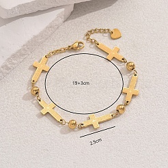 Religion 201 Stainless Steel Link Bracelets for Women&nbsp;ZC8360-1