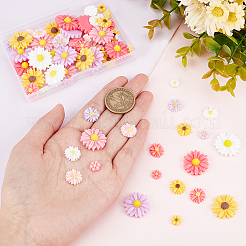 Flatback Hair & Costume Accessories Ornaments Resin Flower Daisy Cabochons&nbsp;CRES-PH0003-18