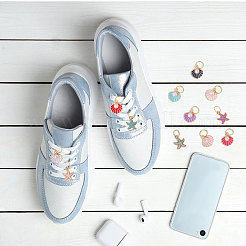 12Pcs Marine Organism Theme Allly Enamel Shoes Charms&nbsp;PALLOY-CA00013