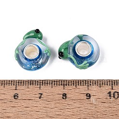 3D Lampwork & Brass Core European Beads&nbsp;FOIL-Q004-01A