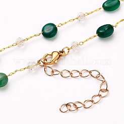 Nuggets Natural Gemstone Beaded Necklaces&nbsp;NJEW-JN03188