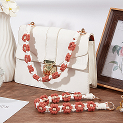 2Pcs Cotton Woven Flower Wrist Strap Lanyard&nbsp;HJEW-BBC0001-10E