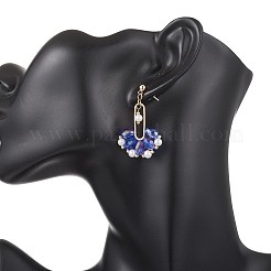 Fan Glass Dangle Stud Earrings&nbsp;EJEW-MZ00674-03