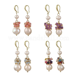 Natural Malaysia Jade & Natural Baroque Pearl Keshi Pearl Dangle Earrings&nbsp;EJEW-JE07410