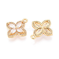 Brass Micro Pave Clear Cubic Zirconia Pendants&nbsp;X-KK-T077-50G