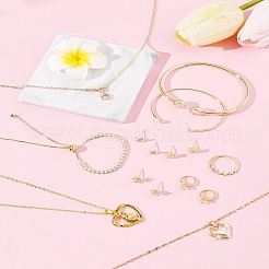 Brass Micro Pave Clear Cubic Zirconia Finger Rings & Earrings & Necklaces & Bangle&nbsp;SJEW-FS0001-03