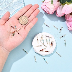 28Pcs 7 Styles Natural Gemstone Connector Charms&nbsp;HJEW-YW00201