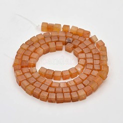 Cube Natural Red Aventurine Beads Strands&nbsp;G-N0154-26