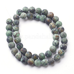 Natural African Turquoise(Jasper) Bead Strands&nbsp;X-G-G957-25-8mm