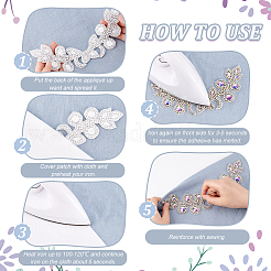 Flower Pattern Rhinstone Appliques&nbsp;AJEW-FG0002-40B