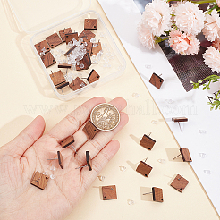 30Pcs Camel Natural Wood Stud Earrings&nbsp;EJEW-UN0002-33B