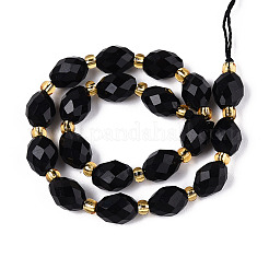 Natural Black Obsidian Beads Strands&nbsp;G-N342-53-8x6-01