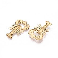 304 Stainless Steel Lobster with Heart Pendants&nbsp;STAS-T067-26G