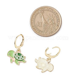 9 Pairs 9 Styles Alloy Enamel Hoop Earrings&nbsp;EJEW-JE06556