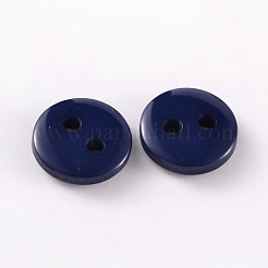 2-Hole Flat Round Resin Sewing Buttons for Costume Design&nbsp;BUTT-E119-14L-11