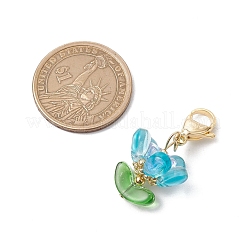 Glass Flower Pendant Decorations&nbsp;HJEW-MZ00206-06