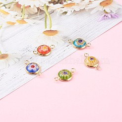 Handmade Millefiori Glass Links Connectors&nbsp;X-PALLOY-JF00628