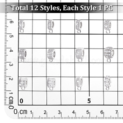 12Pcs 12 Styles Brass Micro Pave Cubic Zirconia Tube Bails&nbsp;KK-PH0013-25