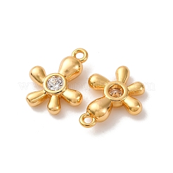Brass Micro Pave Cubic Zirconia Pendants&nbsp;KK-K382-60G