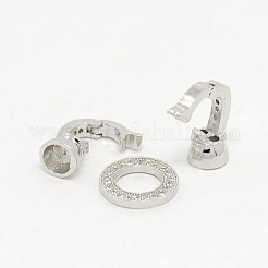 Brass Micro Pave Cubic Zirconia Fold Over Clasps&nbsp;X-ZIRC-P003-27P