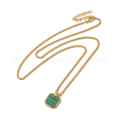 Synthetic Malachite Octogon Dangle Hoop Earring & Pendant Nacklace&nbsp;SJEW-P002-04G