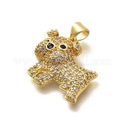 Rack Plating Brass Micro Pave Cubic Zirconia Enamel Pendants&nbsp;KK-L226-032G-02
