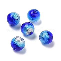 Handmade Silver Foil Glass Beads&nbsp;LAMP-A001-G01-10mm