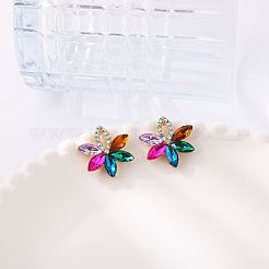 Flower Zinc Alloy Rhinestone Stud Earrings&nbsp;FS-WGAC51A-01