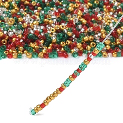 4 Colors Christmas 12/0 Glass Round Seed Beads&nbsp;SEED-X0058-01B