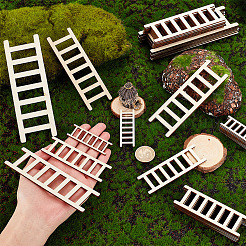 40Pcs 4 Style Unfinished Wooden Mini Ladders&nbsp;WOOD-OC0003-63