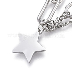 304 Stainless Steel Charm Bracelets&nbsp;BJEW-K219-03P