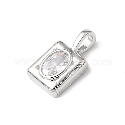 Brass Micro Pave Clear Cubic Zirconia Charms&nbsp;KK-N290-10P