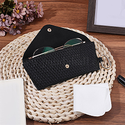 1Pc Imitation Leather with Iron Eyeglass Cases&nbsp;ABAG-CN0001-71A
