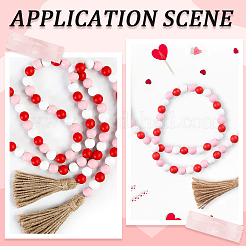 250Pcs 5  Colors Spray Painted Round Natural Schima Wood Beads&nbsp;WOOD-PA0001-73A