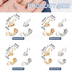 48Pcs 8 Styles Brass Bead Tips&nbsp;KK-BC0012-08