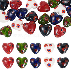 20Pcs 5 Colors Handmade Millefiori Glass Beads&nbsp;LAMP-CW0001-10