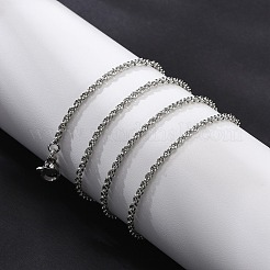 2mm Brass Rope Chain Necklaces for Men Women&nbsp;NJEW-G160-20P