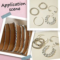 2 Sets 2 Styles Alloy Chain Bracelets & Bangles Set for Women&nbsp;BJEW-SP0001-34A