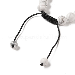 8mm Round Natural Howlite Braided Bead Bracelets&nbsp;BJEW-C067-01B-08