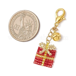 Christmas Gift Handmade Glass Seed Beads Pendant Decoraitons&nbsp;HJEW-MZ00350-01